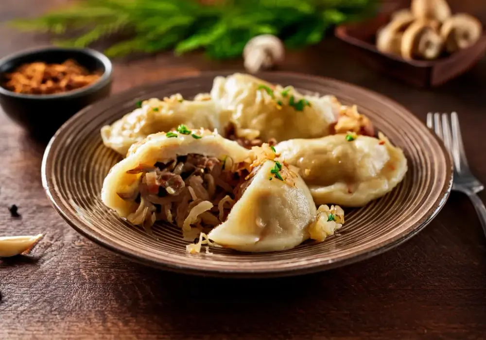 Pierogi z grzybami i kapustą - Przepis, farsz, smakowite danie